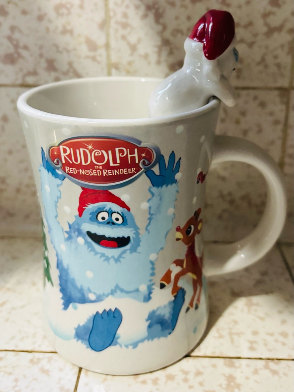 Rudolph Red nose Reindeer Bumble Snowman Ceramic Mug by Zrike